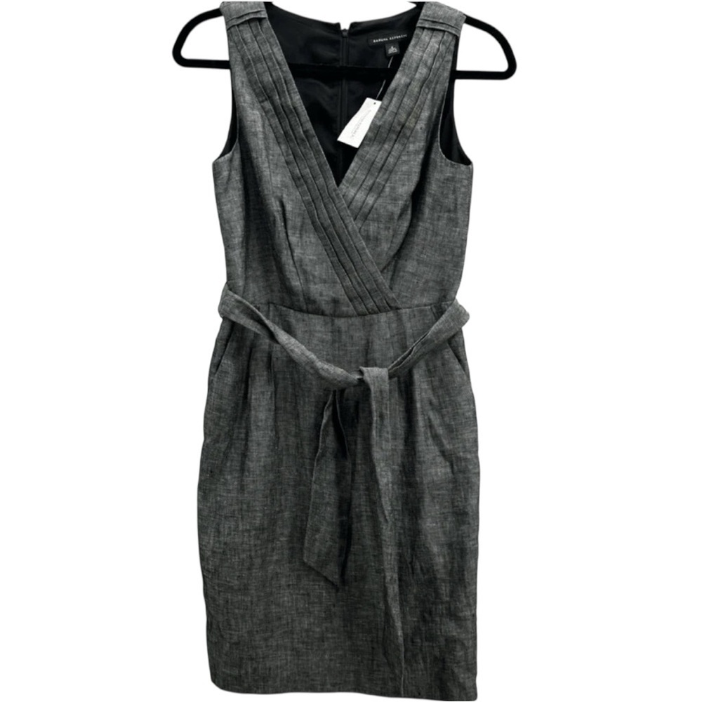Banana Republic Old Money 100% Linen Dress Lining NWOT Grey Sleeveless Dress